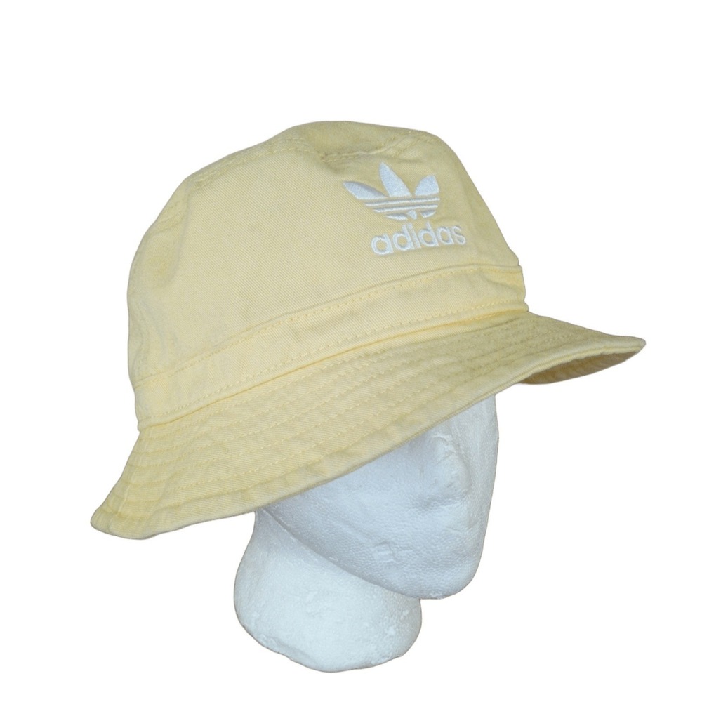 Adidas Unisex OSFA Trefoil Bucket Hat Casual Yellow Cotton Sun Cap